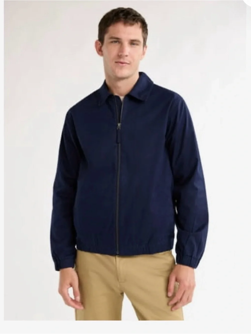 Men's Zip-Front Bomber Jacket in Navy